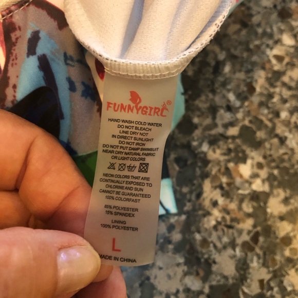 Tropical Floral Zip Up Body Suit Rash Guard Polyester Spandex Large - Picture 5 of 5